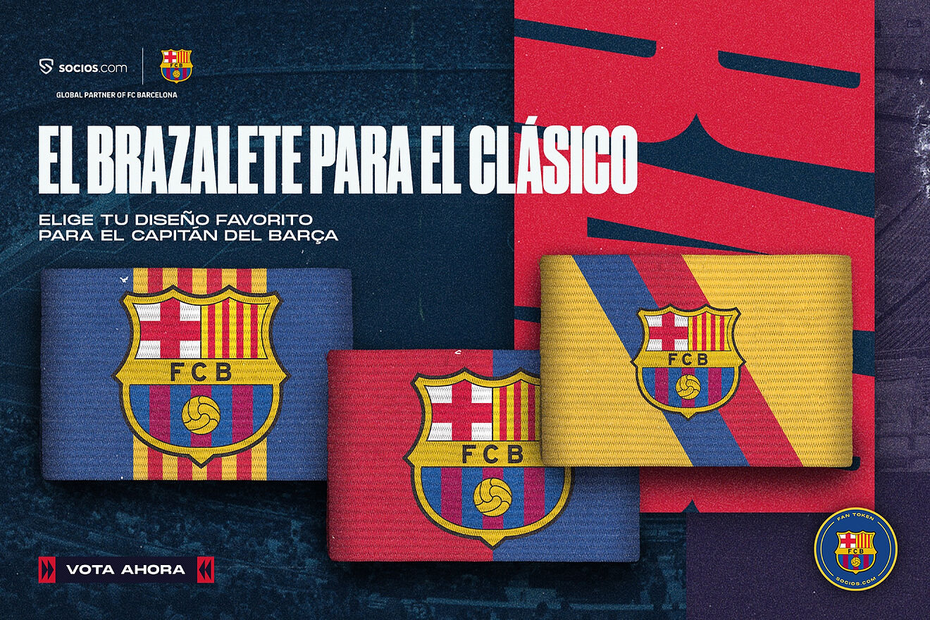 Los poseedores del «Fan Token» $BAR, elegirán el brazalete de capitán del FC Barcelona para el clásico de LaLiga