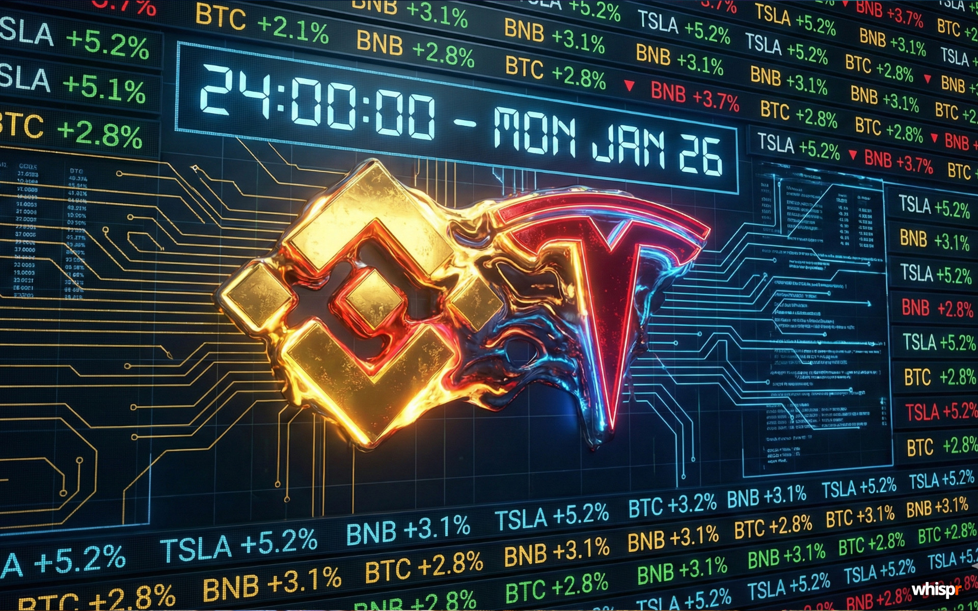 Binance lanza futuros 24/7 de Tesla: la nueva frontera entre las acciones y las criptomonedas