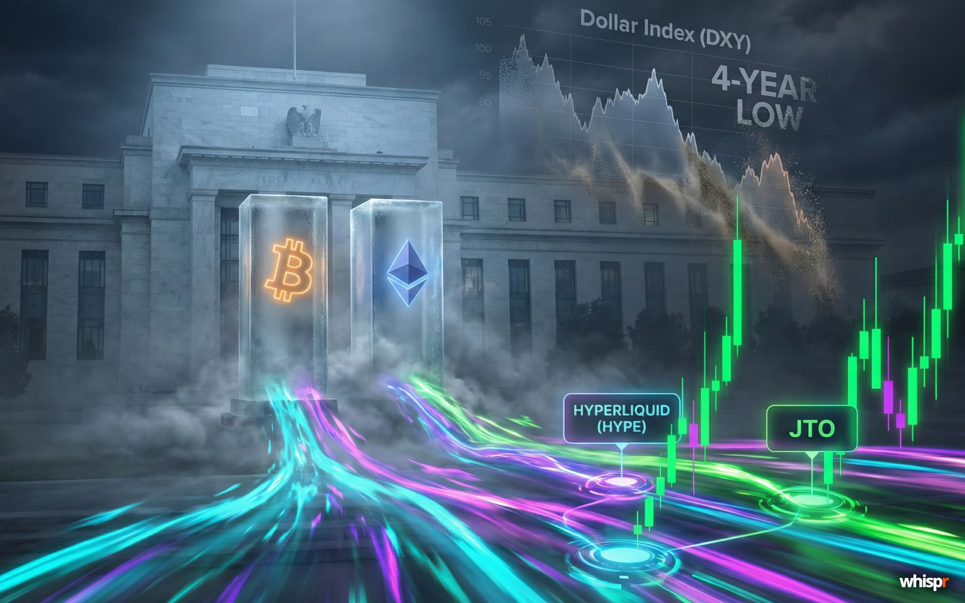 Bitcoin se estanca y el capital gira a altcoins: el efecto de la Fed y un dólar débil en el mercado cripto