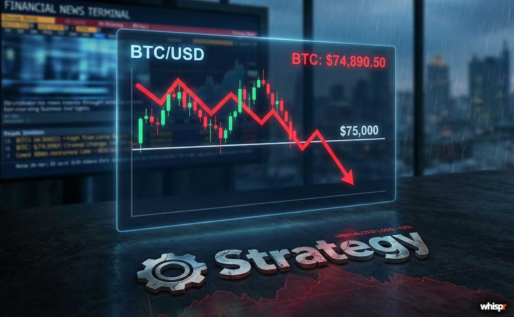 Strategy bajo presión: su fortuna en Bitcoin entra en pérdidas tras el desplome del mercado