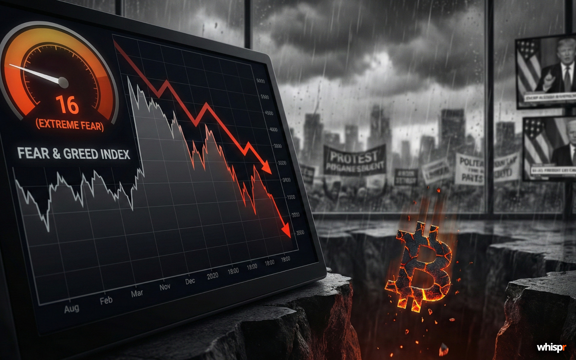Bitcoin se desploma por debajo de los 66.000 dólares: liquidaciones masivas y tensión geopolítica sacuden el mercado