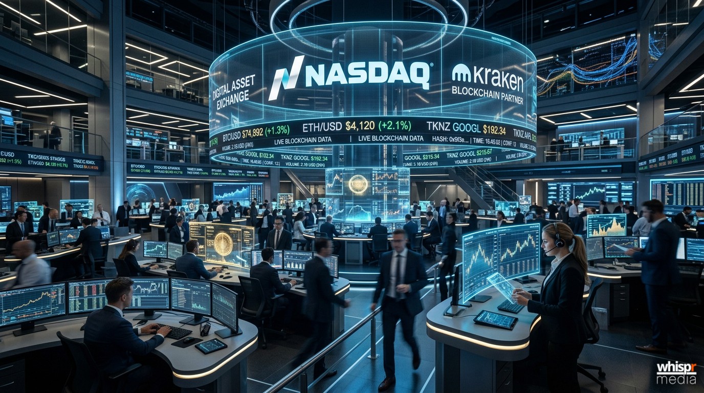 Nasdaq y Kraken unen fuerzas para lanzar acciones tokenizadas en 2027