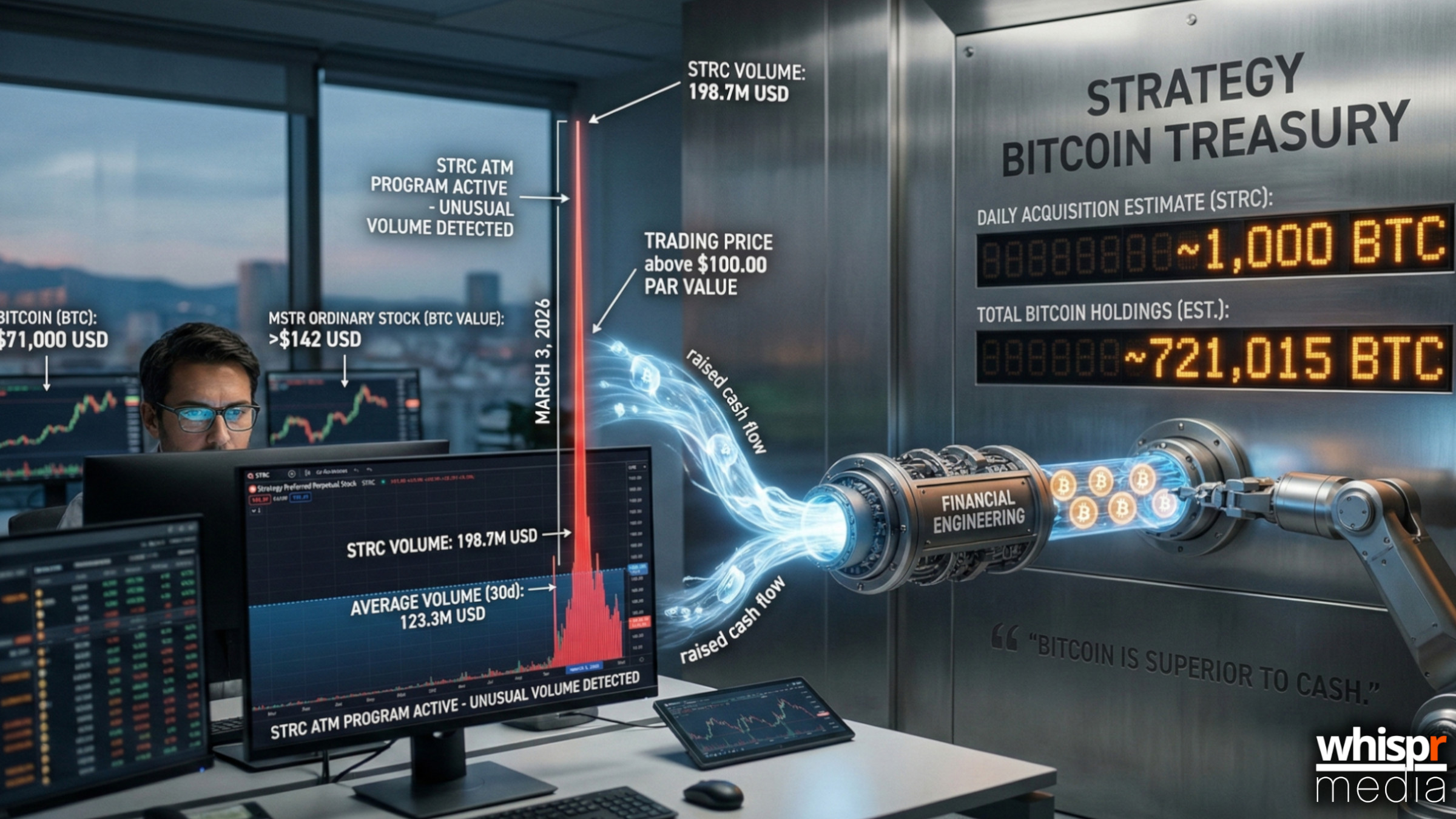 La fiebre de Strategy por bitcoin no cesa: las pistas de STRC que apuntan a una nueva compra de 1.000 BTC