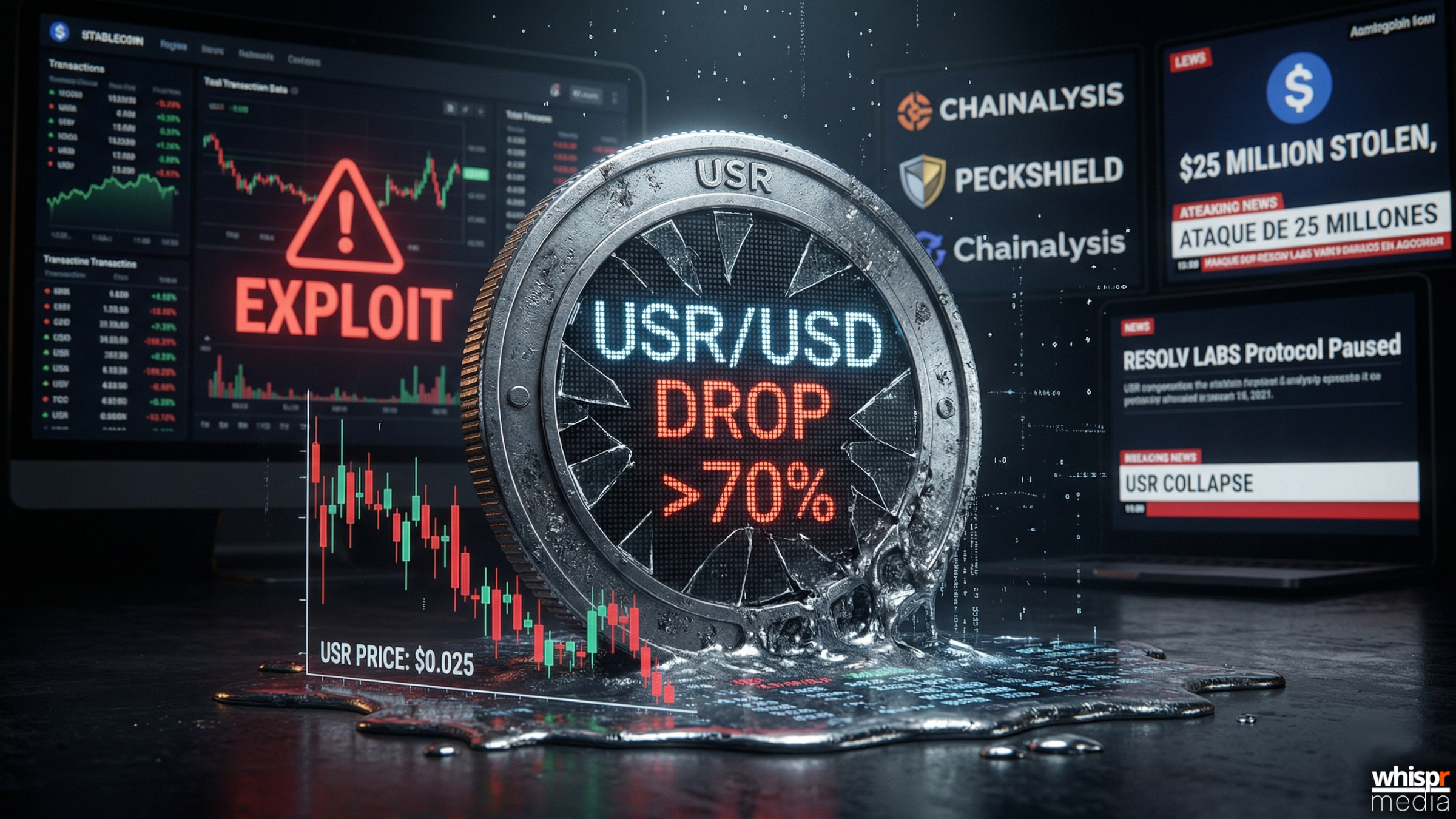 Resolv Labs sufre un ataque de 25 millones de dólares y su stablecoin USR se desploma más de un 70%