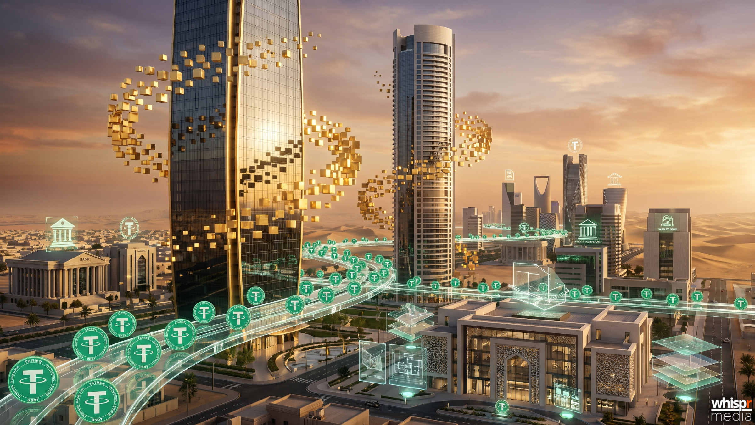 Tether tokeniza bienes raíces en Arabia Saudí: Hadron y Vision 2030