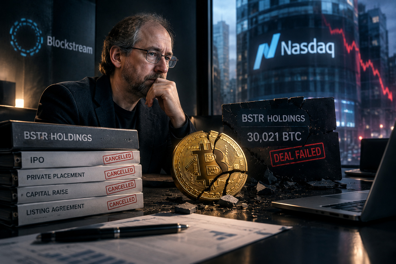 El sueño de Adam Back de llevar 30,000 BTC a bolsa se desmorona