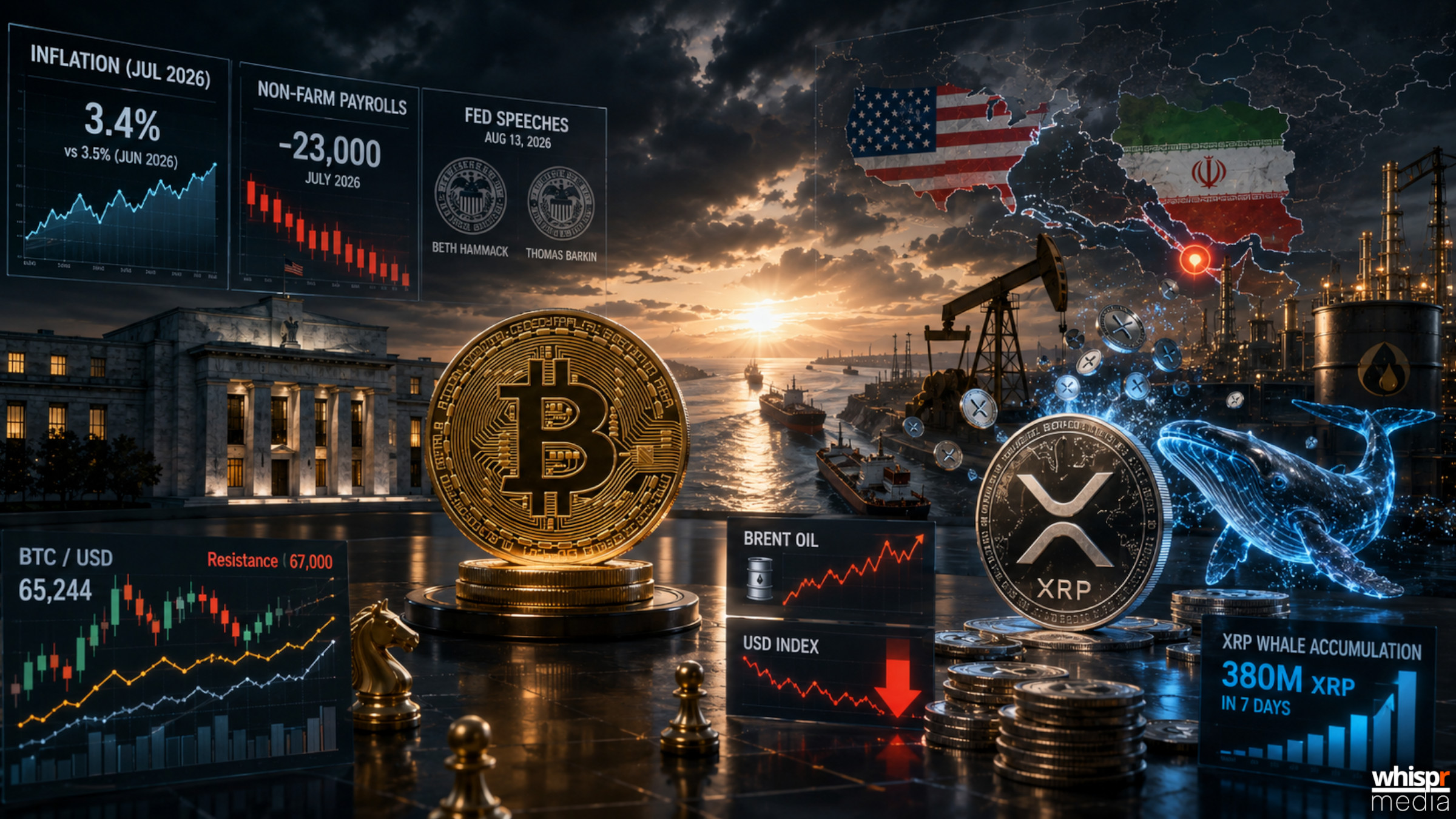 La semana de la volatilidad: inflación, Fed y el Estrecho de Ormuz mueven a Bitcoin